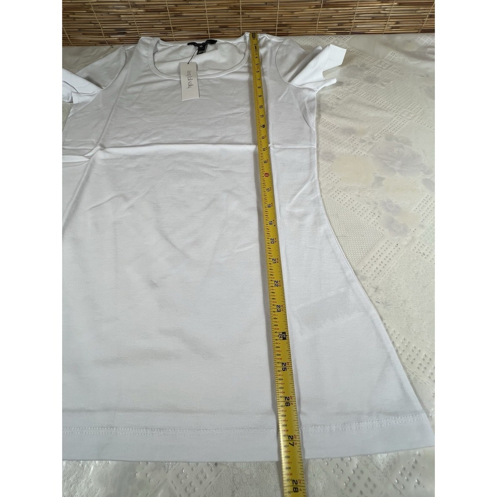 Long Tall Sally Womens XS White Short Sleeve Scoop Neck Tee White - Picture 4 of 8